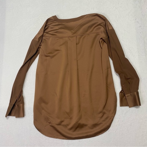 Lysse Blouse Sz XS Copper Brown V-neck Pullover - Picture 11 of 14